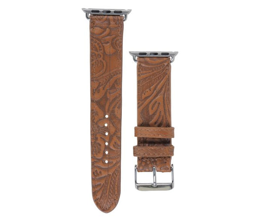 Mittangle Embossed Leather Watch Band